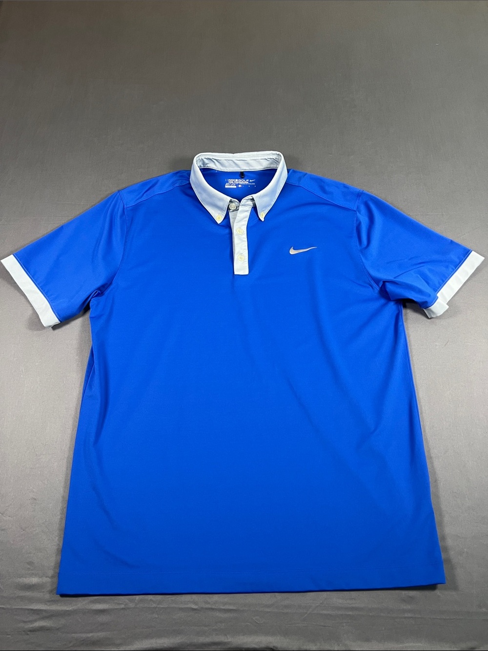 Nike Royal Blue Polo with White Collar and Cuffs